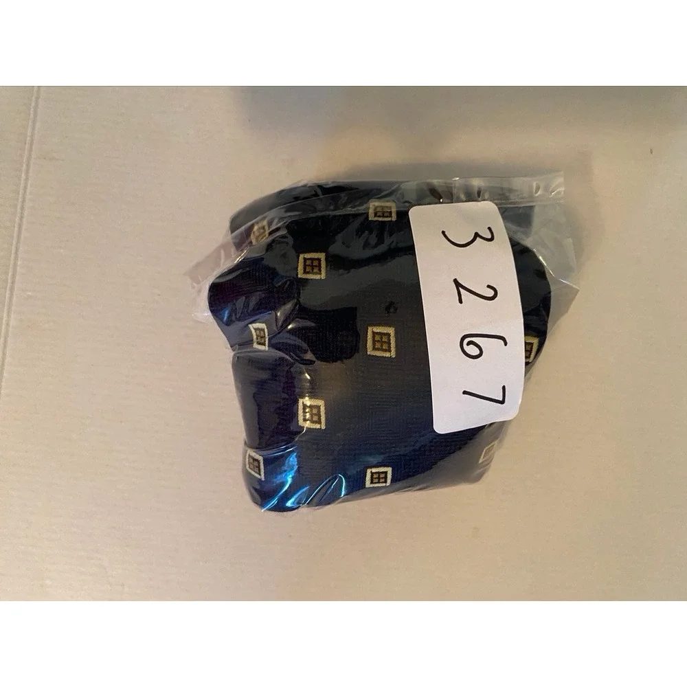 Ippolito Bari Sartoriale Navy Blue Silk Geometric Square Pattern Tie Made Italy